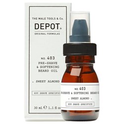 DEPOT® NO. 403 PRE-SHAVE & SOFTENING BEARD OIL - SWEET ALMOND 1.1 Fl. Oz.