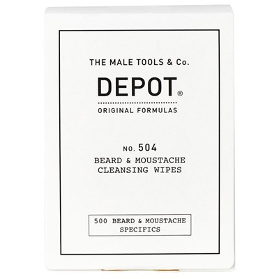 DEPOT® NO. 504 BEARD & MOUSTACHE CLEANSING WIPES 12 pc.