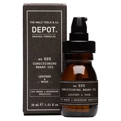 DEPOT® NO. 505 CONDITIONING BEARD OIL - LEATHER & WOOD 1.01 Fl. Oz.